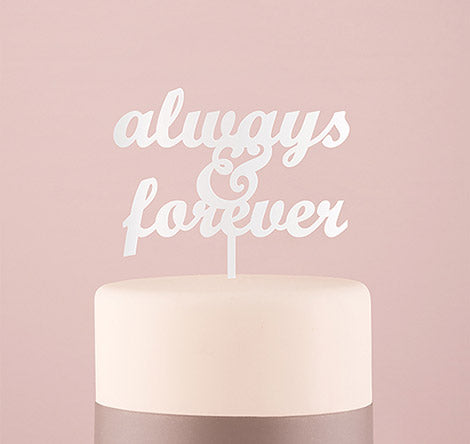 Always & Forever Wedding Cake Topper - White