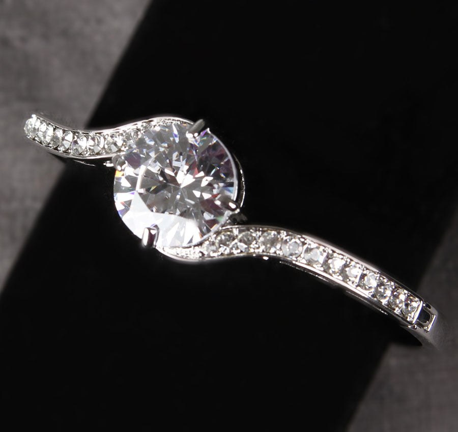 Twisted Crystal Wedding Bangle