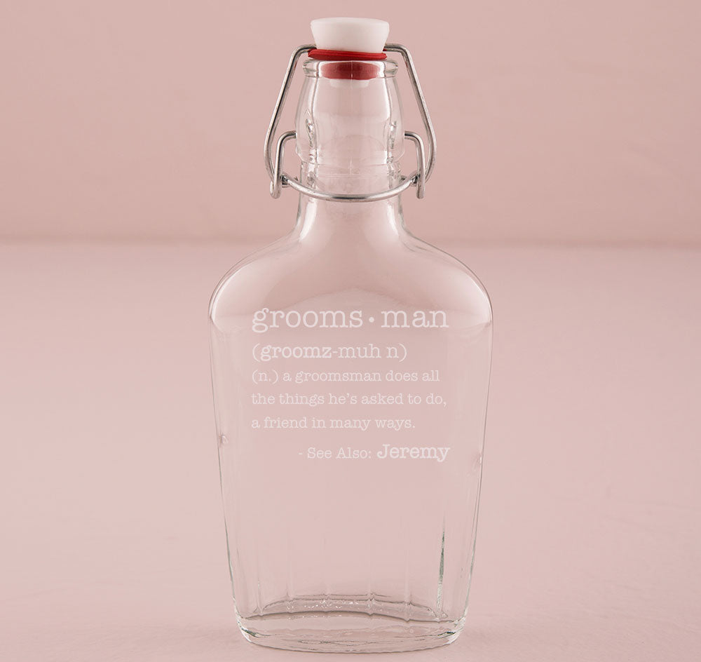 Personalized Glass Groomsmen Flask