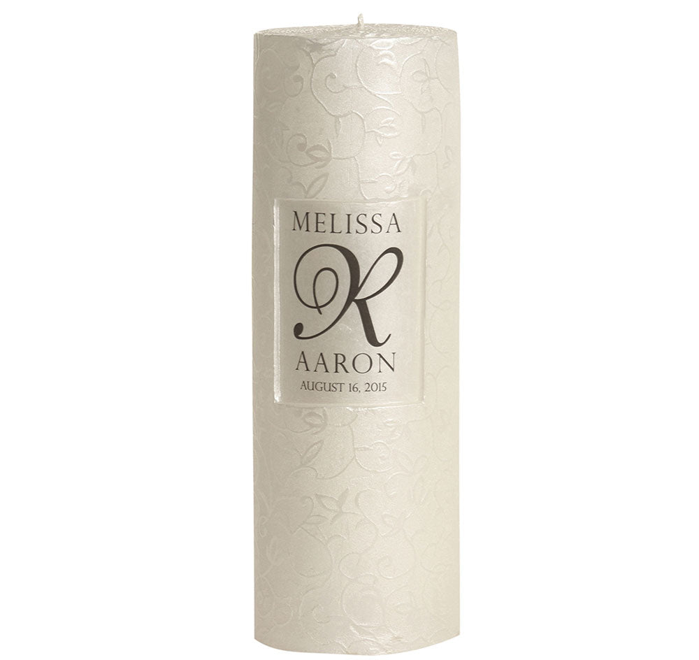 Scroll Pattern Personalized Unity Candle