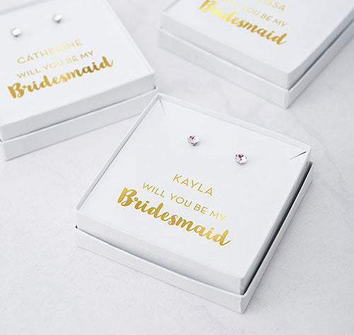 Bridesmaid Stud Earrings - Will you be my