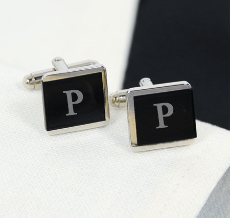 Two-Tone P Tuxedo Cuff Linksengraved with the letter P