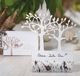 Faux Birch Log Card Holders (Set of 6)