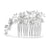 Brushed Silver & White Pearl Bridal Hair Comb