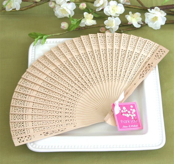 Sandalwood Wedding Fan Favors