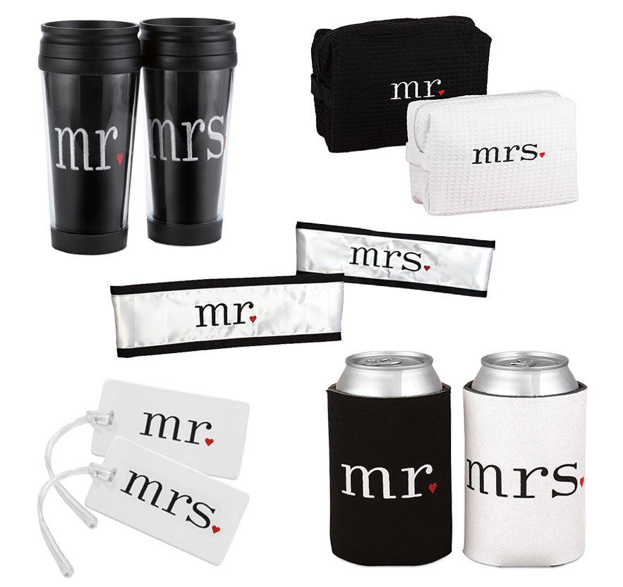 Mr. &amp; Mrs. Wedding Can Coolers