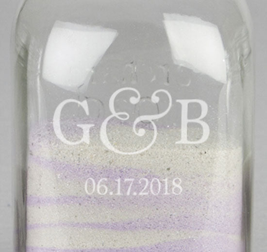 Names &amp; Date Sand Ceremony Mason Jar Set