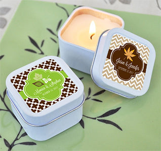 Fall for Love Candle Tin Wedding Favors