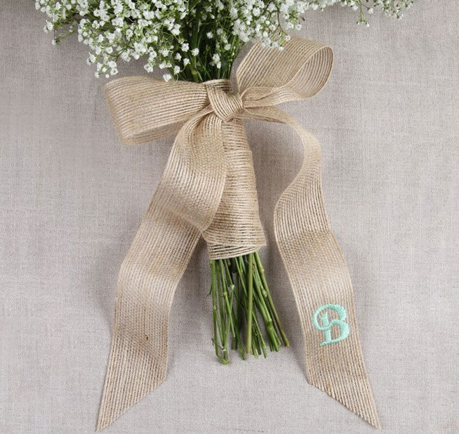Jute Bridal Bouquet Wrap with Tails