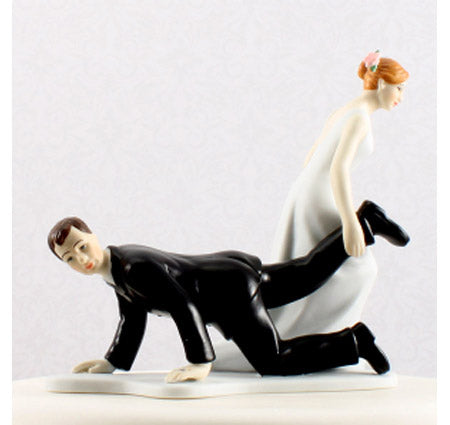 Having The Upper Hand Bride &amp; Groom Cake Topper