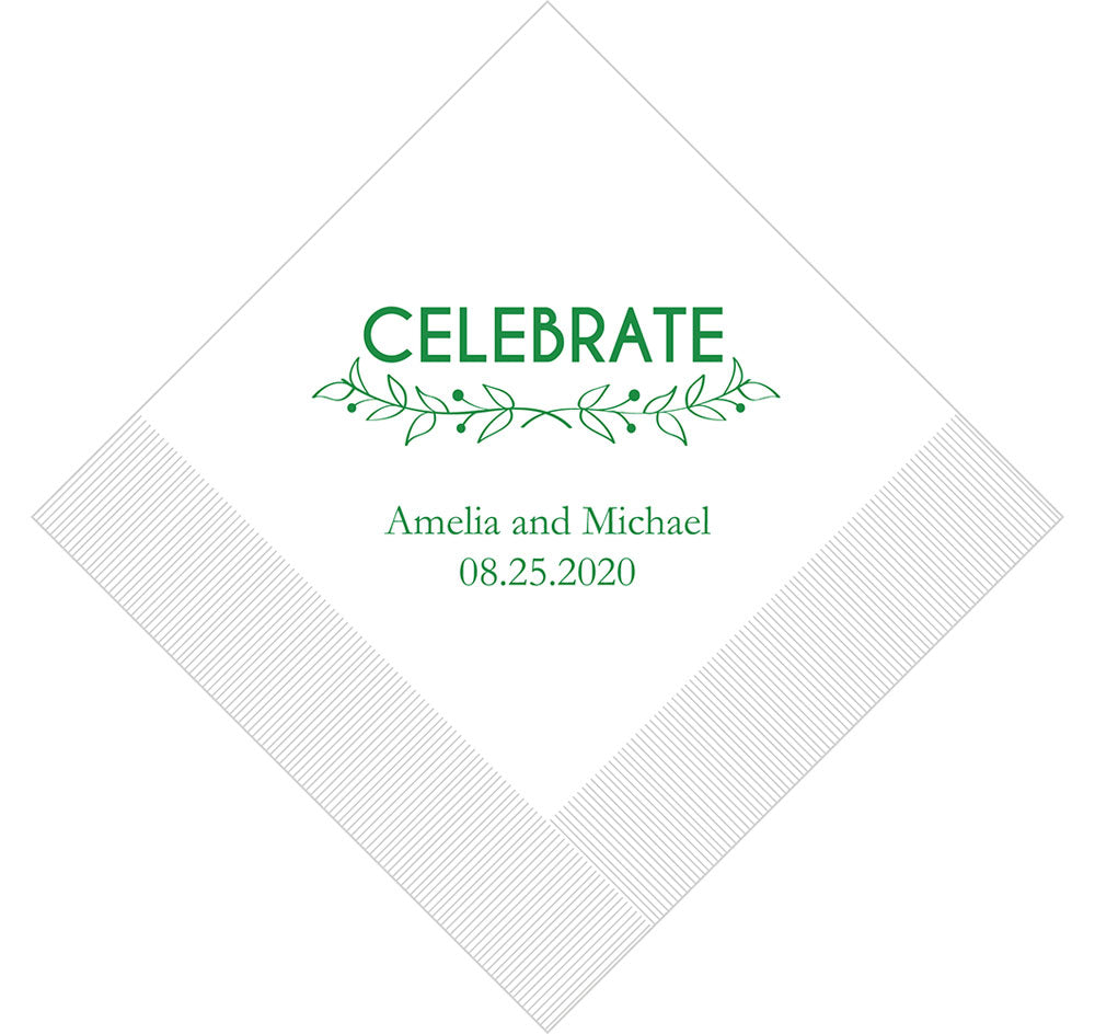 Celebrate Personalized Wedding Napkins