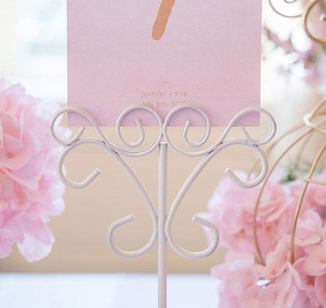 Ornamental Wire Stationery Holders Tall - White