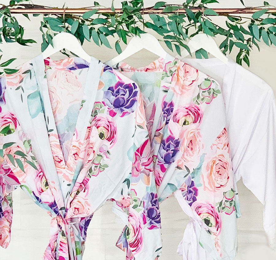 Succulent Bridesmaid Robe - Initial