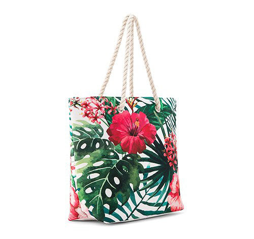 Personalized Bridesmaid Tote Bag - Hibiscus (XL)