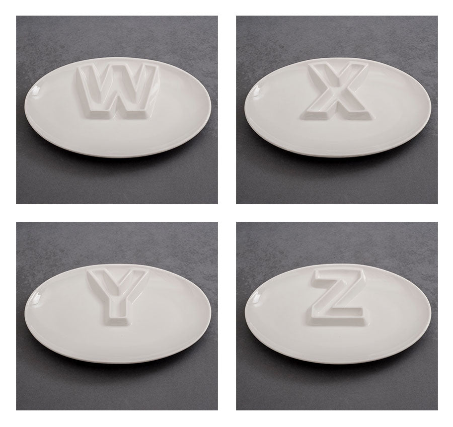 Porcelain Letter Platter A-Z