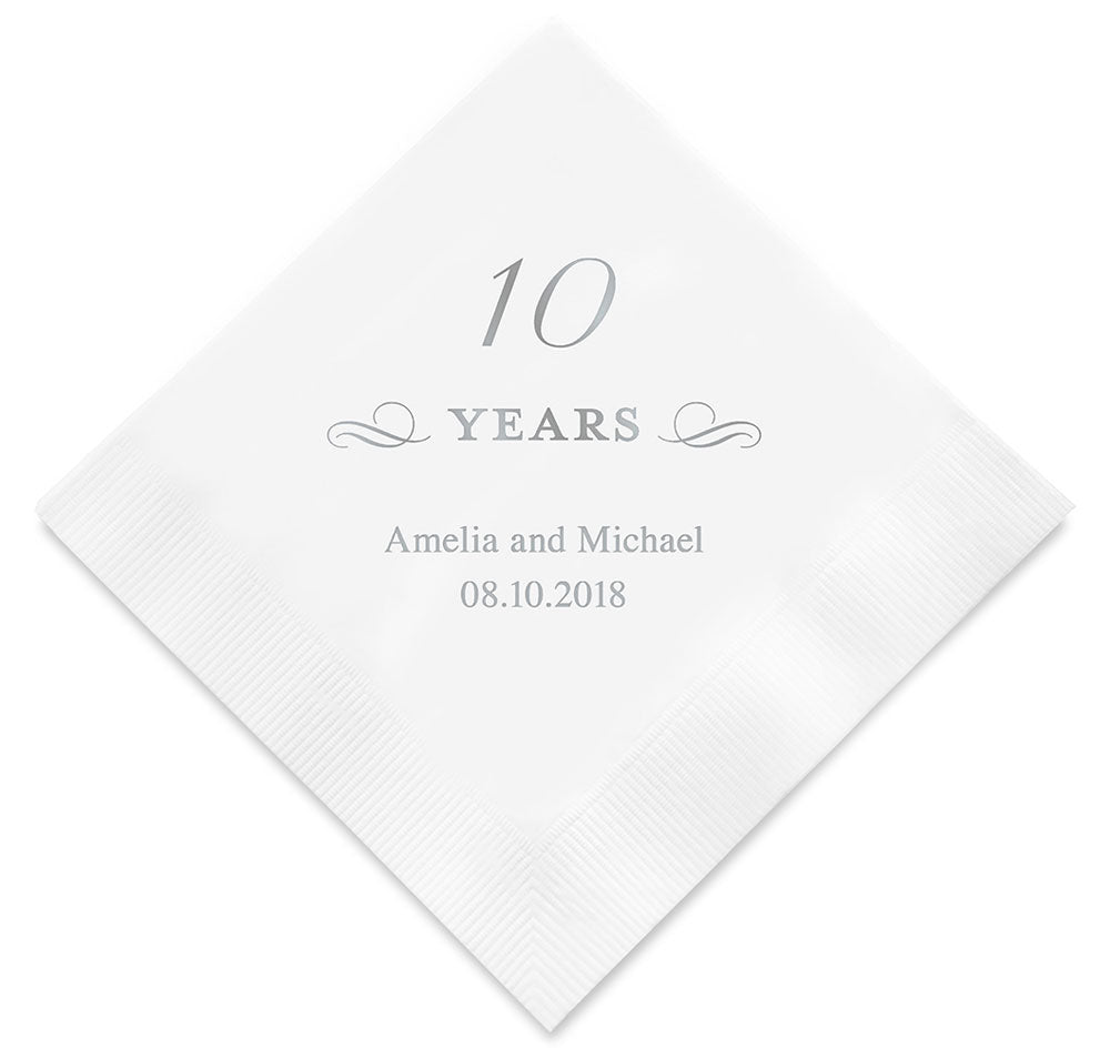 10th Anniversary Personalized Napkins
