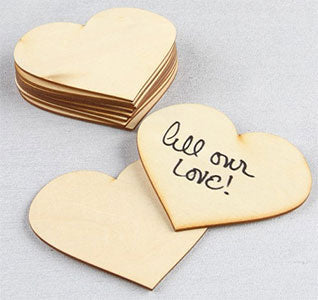 Heart Wood Wedding Wish Cards (Set of 10)