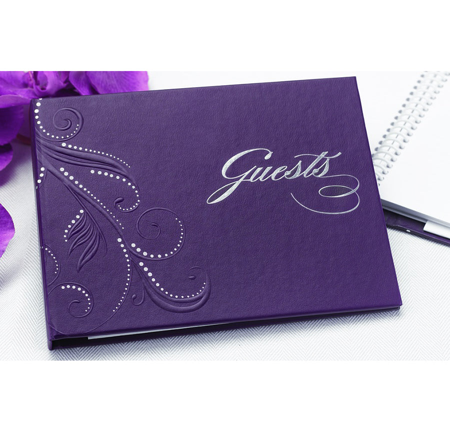 Purple Swirl Dots Guest Book