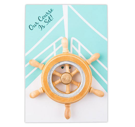 Our Course is Set Boat Wheel Magnets (Set of 6)