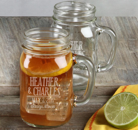 Personalized Wedding Mason Jars