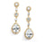Pear-Shaped Drop Bridal Earrings with Pave CZ