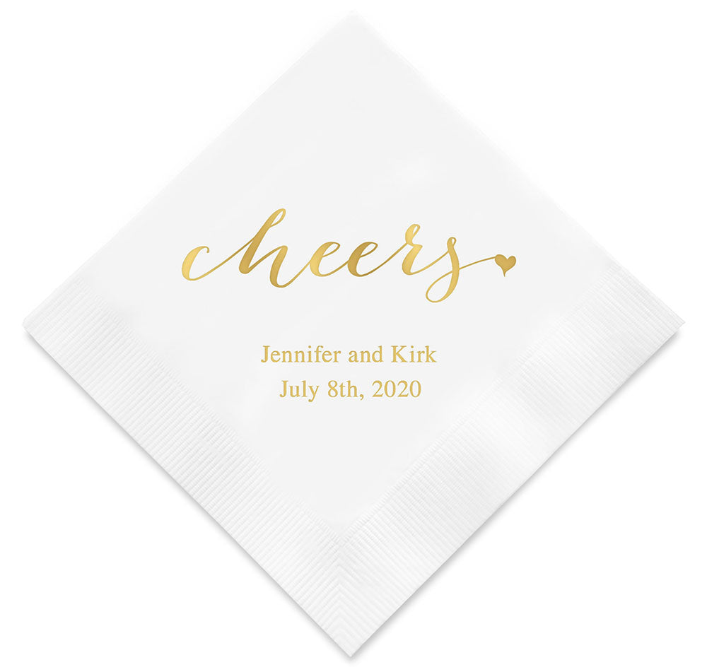 Cheers Personalized Wedding Napkins