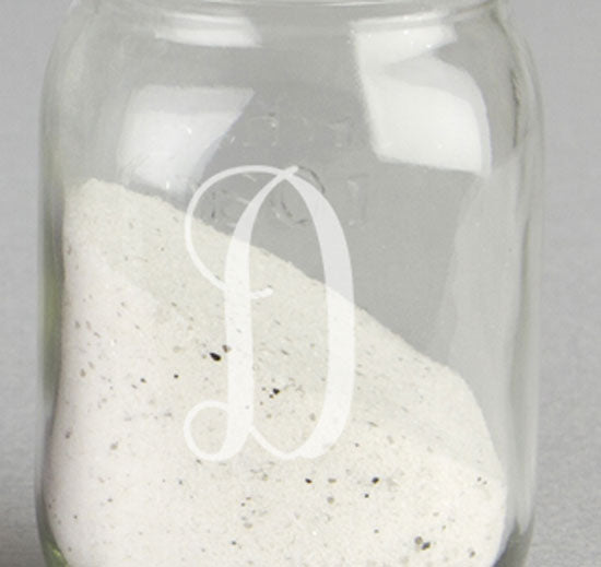 Custom Initial Side Mason Jar