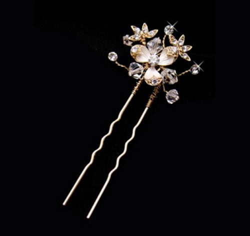 Crystal Floral Bridal Hair Pin