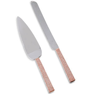 Rose Gold Diamond Glitter Cake Serving Set