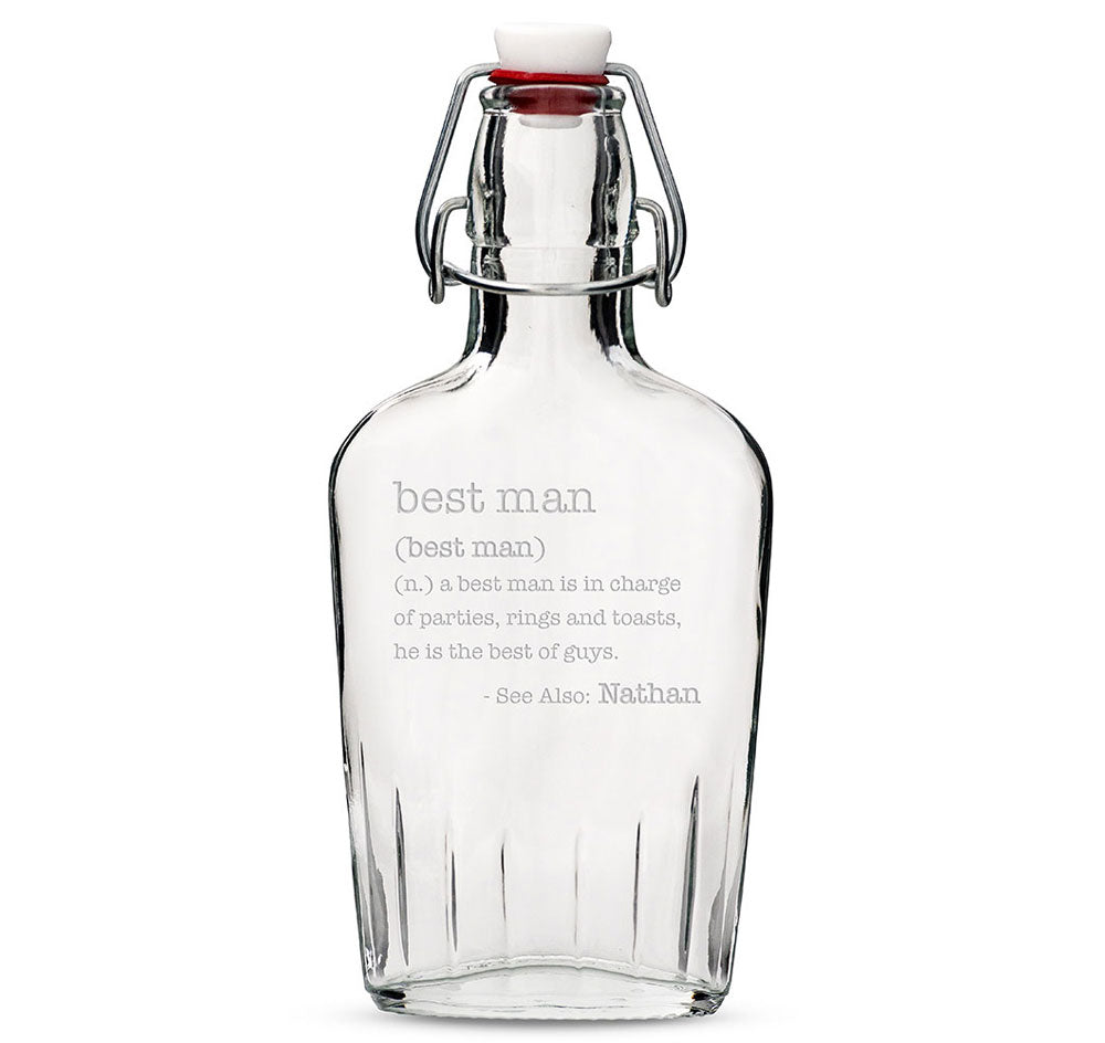 Personalized Glass Best Man Flask