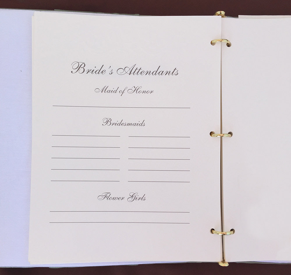 Chantilly Lace Custom Color Wedding Memory Book