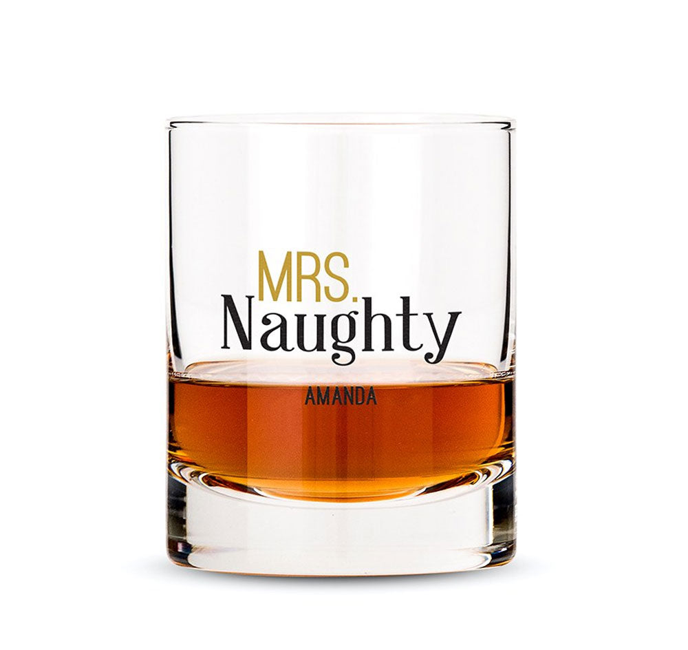 Personalized Whiskey Glass - Mrs. Naughty