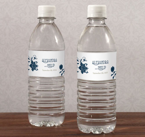 Floral Orchestra Wedding Water Bottle Labels