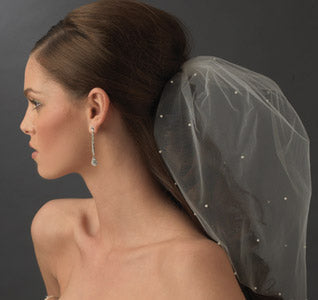 Scattered Pearls Birdcage Blusher Bridal Veil