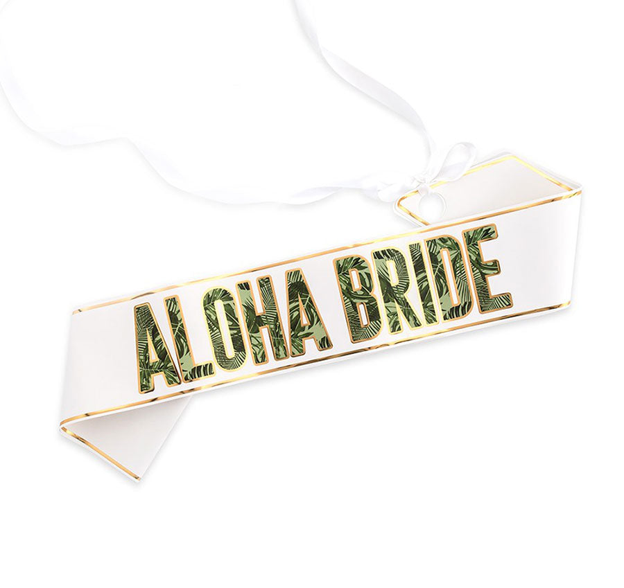Tropical Themed Bridal Paper Sash
