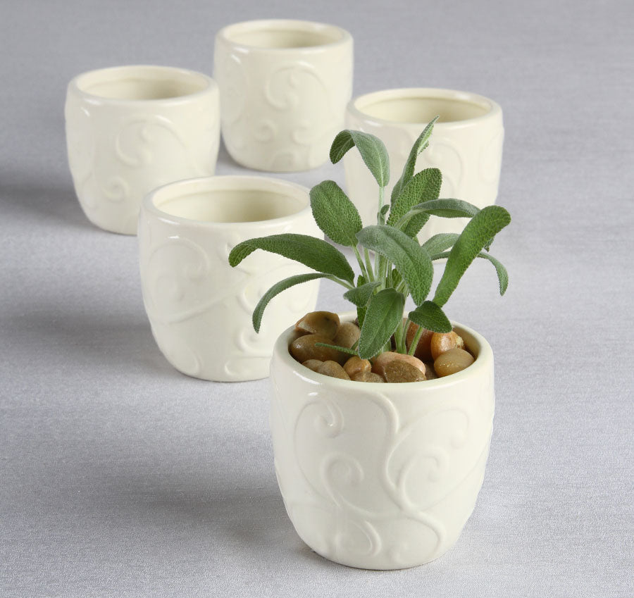 Flourished Round Flower Pots