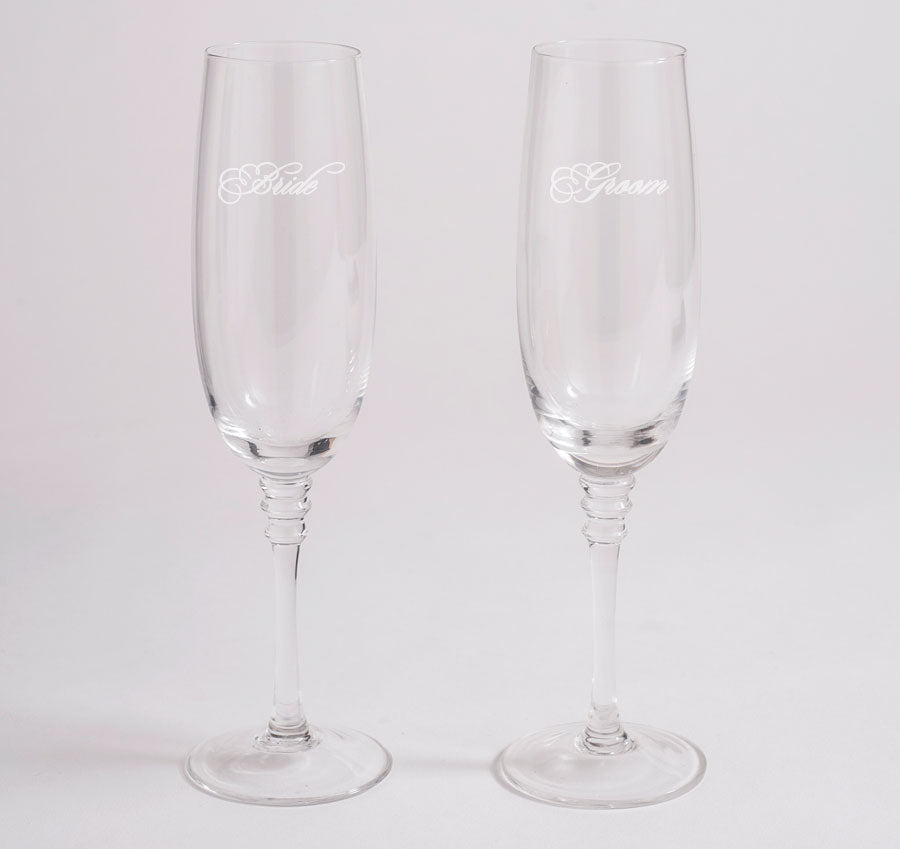 Bride &amp; Groom Wedding Toasting Glasses