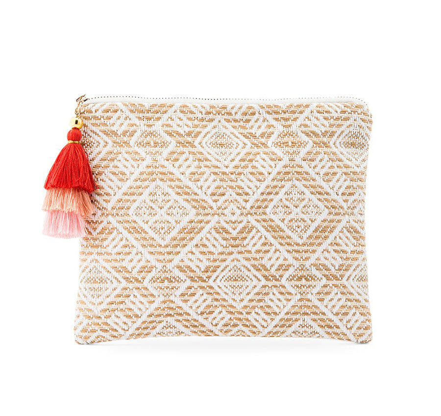Tribal Print Bridesmaid Makeup Bag - White