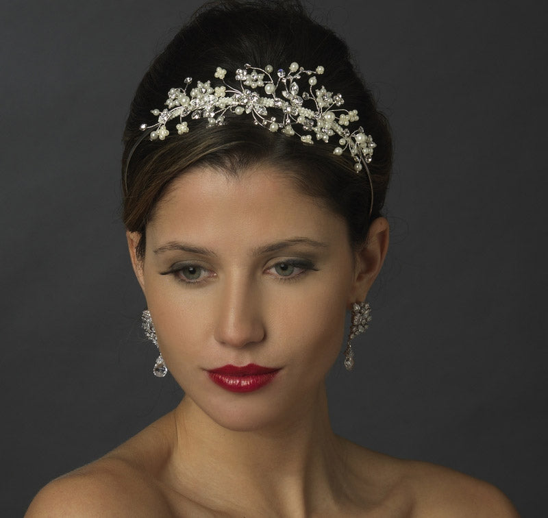 Ivory Pearl &amp; Crystal Bridal Headband