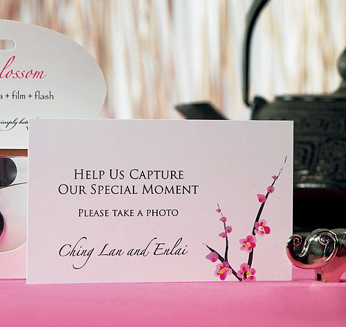 Cherry Blossom Wedding Camera Table Sign