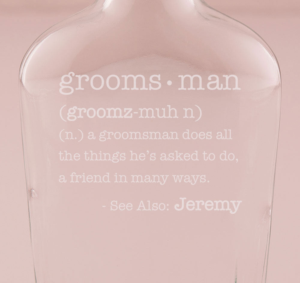 Personalized Glass Groomsmen Flask