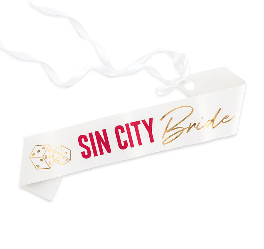 Las Vegas Themed Bridal Paper Sash