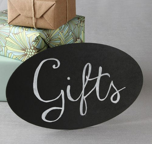 Oval Chalkboard Sign with Easel