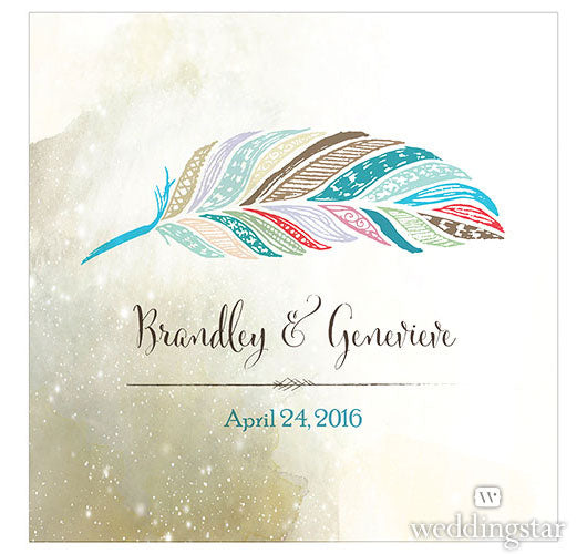 Whimsical Feather Wedding Cake Topper