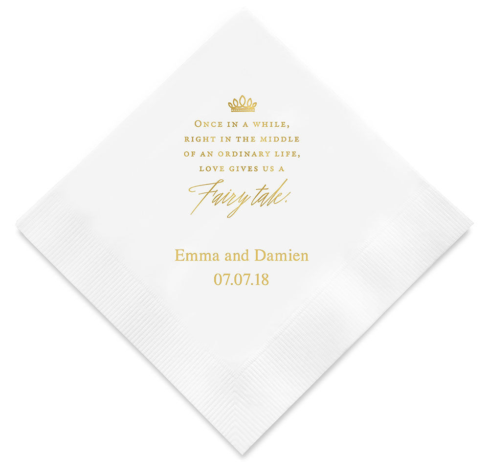 Love Gives Us a Fairy Tale Personalized Napkins
