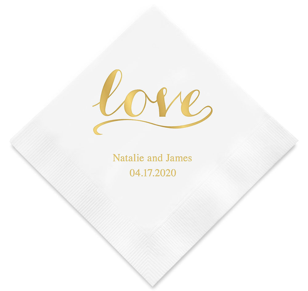 Love Personalized Wedding Napkins