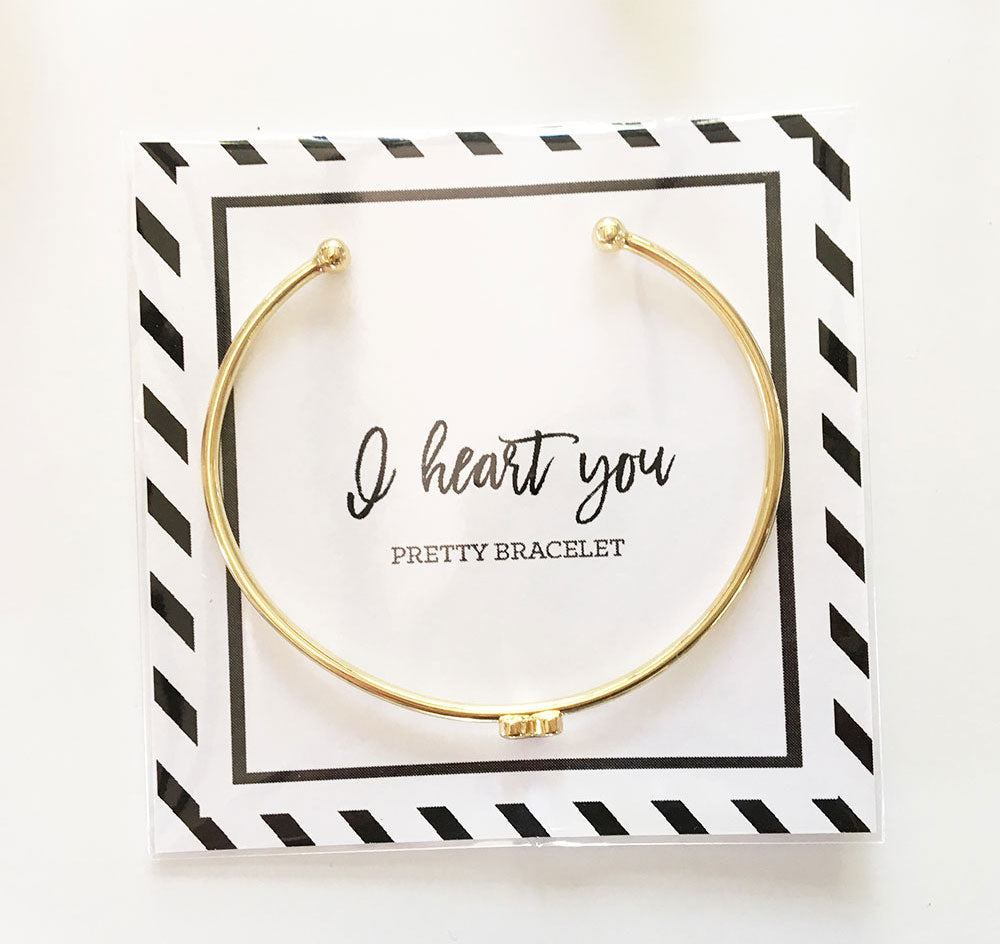 Gold Heart Bridesmaid Bracelet
