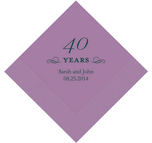 40th Anniversary Personalized Napkins