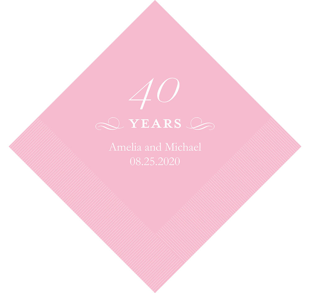40th Anniversary Personalized Napkins