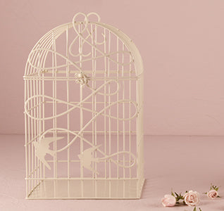 Modern Ivory Birdcage Wedding Card Holder